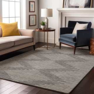 Piper Looms Mayfield Geometric AMF1016 Gray Machine Washable Area Rug Lifestyle Image Feature