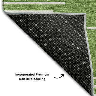 Piper Looms Mayfield Geometric AMF1016 Green Machine Washable Area Rug Backing Image