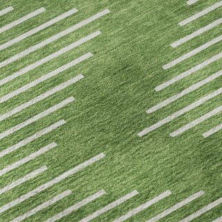 Piper Looms Mayfield Geometric AMF1016 Green Machine Washable Area Rug Swatch Image