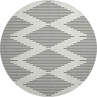 Piper Looms Mayfield Geometric AMF1016 Ivory Machine Washable Area Rug Round Main Image