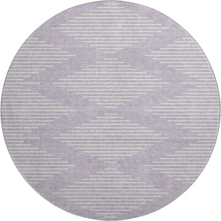 Piper Looms Mayfield Geometric AMF1016 Lavender Machine Washable Area Rug Round Main Image