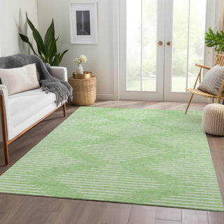 Piper Looms Mayfield Geometric AMF1016 Mint Machine Washable Area Rug Lifestyle Image Feature