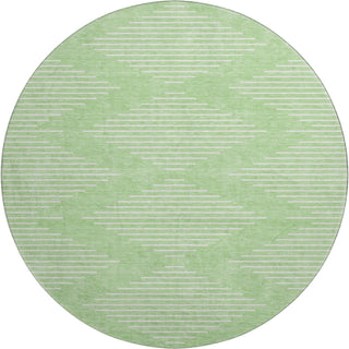 Piper Looms Mayfield Geometric AMF1016 Mint Machine Washable Area Rug Round Main Image