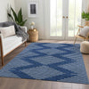 Piper Looms Mayfield Geometric AMF1016 Navy Machine Washable Area Rug Lifestyle Image Feature
