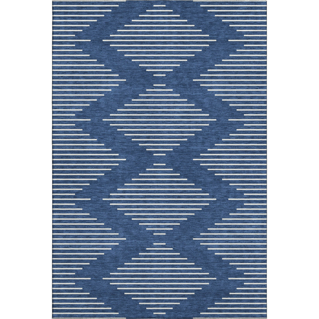 Piper Looms Mayfield Geometric AMF1016 Navy Machine Washable Area Rug main image