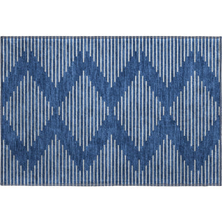 Piper Looms Mayfield Geometric AMF1016 Navy Machine Washable Area Rug Scatter Main Image