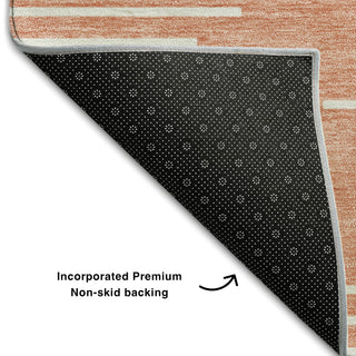 Piper Looms Mayfield Geometric AMF1016 Salmon Machine Washable Area Rug Backing Image