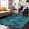 Piper Looms Mayfield Geometric AMF1016 Teal Machine Washable Area Rug Lifestyle Image Feature