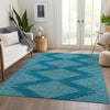 Piper Looms Mayfield Geometric AMF1016 Teal Machine Washable Area Rug Lifestyle Image Feature