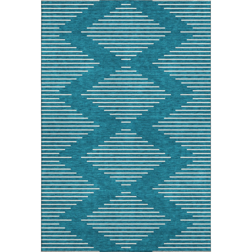 Piper Looms Mayfield Geometric AMF1016 Teal Machine Washable Area Rug main image