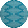 Piper Looms Mayfield Geometric AMF1016 Teal Machine Washable Area Rug Round Main Image