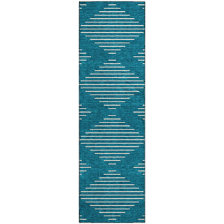 Piper Looms Mayfield Geometric AMF1016 Teal Machine Washable Area Rug Runner Main Image