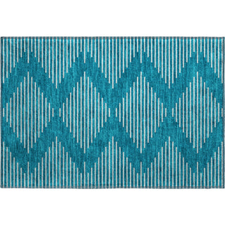 Piper Looms Mayfield Geometric AMF1016 Teal Machine Washable Area Rug Scatter Main Image