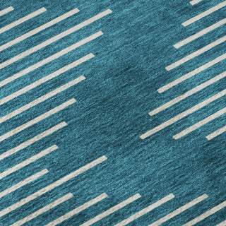 Piper Looms Mayfield Geometric AMF1016 Teal Machine Washable Area Rug Swatch Image