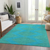 Piper Looms Mayfield Geometric AMF1017 Aqua Machine Washable Area Rug Lifestyle Image Feature