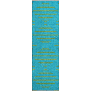 Piper Looms Mayfield Geometric AMF1017 Aqua Machine Washable Area Rug Runner Main Image