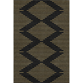 Piper Looms Mayfield Geometric AMF1017 Black Machine Washable Area Rug main image