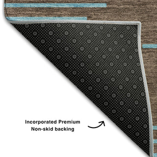 Piper Looms Mayfield Geometric AMF1017 Brown Machine Washable Area Rug Backing Image