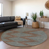 Piper Looms Mayfield Geometric AMF1017 Brown Machine Washable Area Rug Round Lifestyle Image Feature