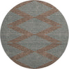Piper Looms Mayfield Geometric AMF1017 Brown Machine Washable Area Rug Round Main Image