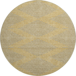 Piper Looms Mayfield Geometric AMF1017 Gold Machine Washable Area Rug Round Main Image