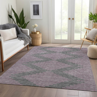 Piper Looms Mayfield Geometric AMF1017 Gray Machine Washable Area Rug Lifestyle Image Feature