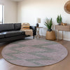 Piper Looms Mayfield Geometric AMF1017 Gray Machine Washable Area Rug Round Lifestyle Image Feature