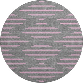 Piper Looms Mayfield Geometric AMF1017 Gray Machine Washable Area Rug Round Main Image