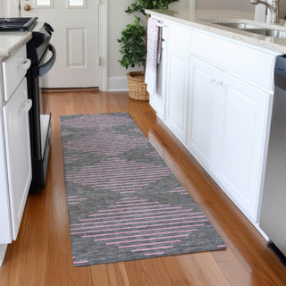 Piper Looms Mayfield Geometric AMF1017 Gray Machine Washable Area Rug Runner Lifestyle Image Feature