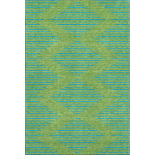 Piper Looms Mayfield Geometric AMF1017 Green Machine Washable Area Rug main image
