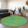 Piper Looms Mayfield Geometric AMF1017 Green Machine Washable Area Rug Round Lifestyle Image Feature