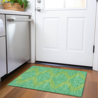 Piper Looms Mayfield Geometric AMF1017 Green Machine Washable Area Rug Scatter Lifestyle Image Feature