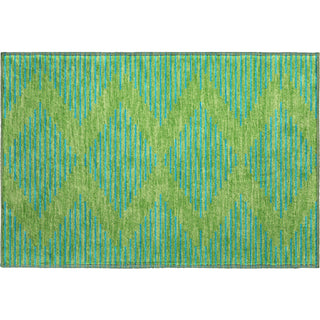 Piper Looms Mayfield Geometric AMF1017 Green Machine Washable Area Rug Scatter Main Image