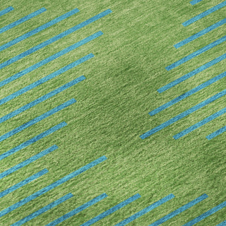 Piper Looms Mayfield Geometric AMF1017 Green Machine Washable Area Rug Swatch Image