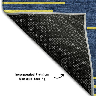 Piper Looms Mayfield Geometric AMF1017 Navy Machine Washable Area Rug Backing Image