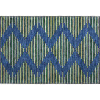 Piper Looms Mayfield Geometric AMF1017 Navy Machine Washable Area Rug Scatter Main Image