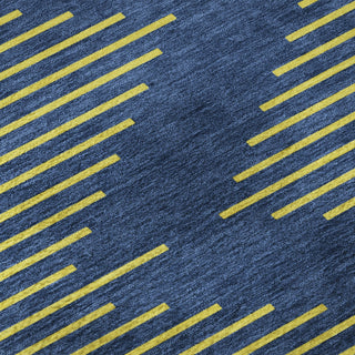 Piper Looms Mayfield Geometric AMF1017 Navy Machine Washable Area Rug Swatch Image