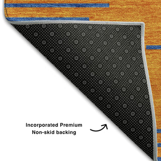 Piper Looms Mayfield Geometric AMF1017 Orange Machine Washable Area Rug Backing Image