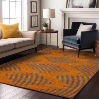 Piper Looms Mayfield Geometric AMF1017 Orange Machine Washable Area Rug Lifestyle Image Feature