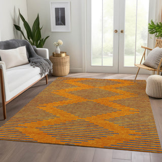 Piper Looms Mayfield Geometric AMF1017 Orange Machine Washable Area Rug Lifestyle Image Feature