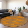 Piper Looms Mayfield Geometric AMF1017 Orange Machine Washable Area Rug Round Lifestyle Image Feature