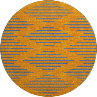 Piper Looms Mayfield Geometric AMF1017 Orange Machine Washable Area Rug Round Main Image