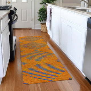 Piper Looms Mayfield Geometric AMF1017 Orange Machine Washable Area Rug Runner Lifestyle Image Feature