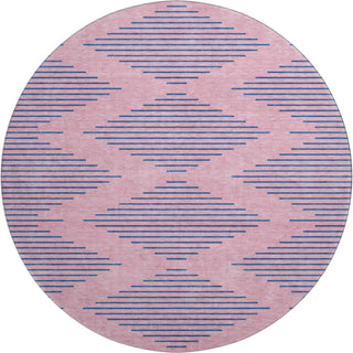 Piper Looms Mayfield Geometric AMF1017 Pink Machine Washable Area Rug Round Main Image
