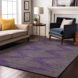 Piper Looms Mayfield Geometric AMF1017 Purple Machine Washable Area Rug Lifestyle Image Feature
