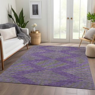 Piper Looms Mayfield Geometric AMF1017 Purple Machine Washable Area Rug Lifestyle Image Feature