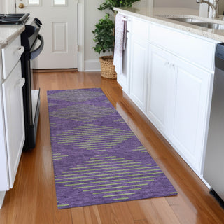 Piper Looms Mayfield Geometric AMF1017 Purple Machine Washable Area Rug Runner Lifestyle Image Feature