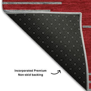 Piper Looms Mayfield Geometric AMF1017 Red Machine Washable Area Rug Backing Image