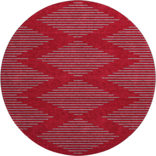 Piper Looms Mayfield Geometric AMF1017 Red Machine Washable Area Rug Round Main Image