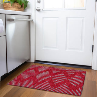 Piper Looms Mayfield Geometric AMF1017 Red Machine Washable Area Rug Scatter Lifestyle Image Feature
